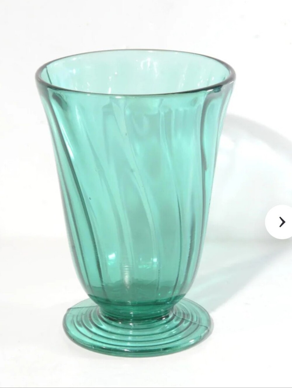 Teal Swirl Glass Tumbler. Set Of 4 RARE Find.  1930's